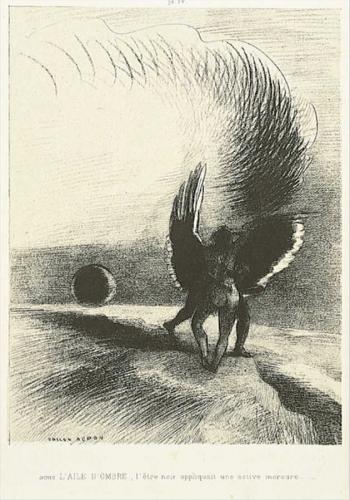 「夢想(わが友アルマン・クラヴォーの思い出に)」 Ⅳ. かげった翼の下で、黒い存在が激しく噛みついていた